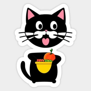 funny cat eating Sticker